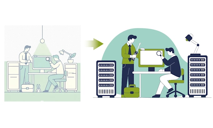 redraw and refine ai illustrations in vector