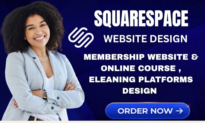 design squarespace membership website, online course elearning platform website