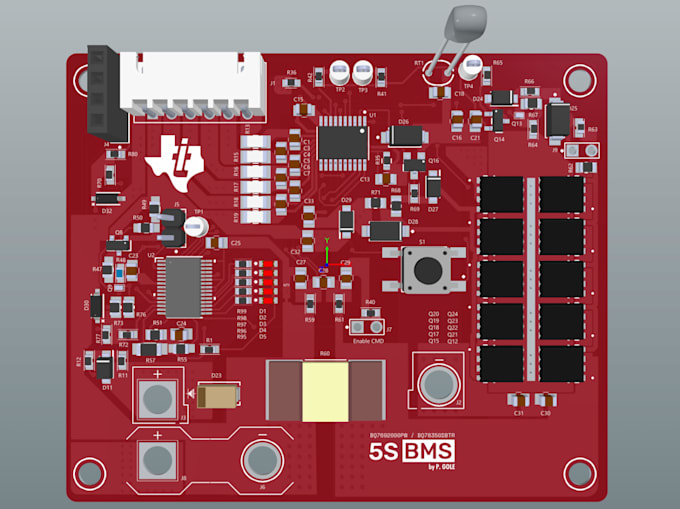 design li ion battery management system bms and charging circuit pcb using kicad