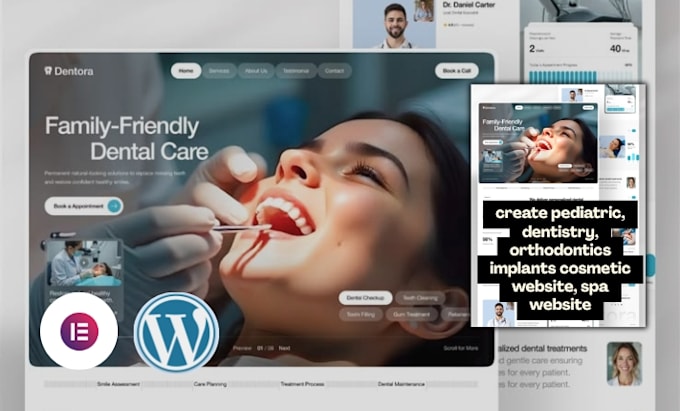 create pediatric, dentistry, orthodontics implants cosmetic website spa website