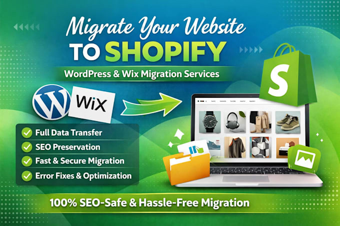 migrate wix wordpress ecommerce website to shopify volusion migration