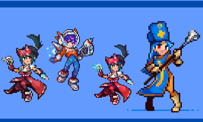 Create custom pixel art characters and game sprites, game assets with ...