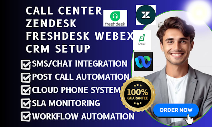 setup callcenter webex freshdesk ringex bitrix24 zohodesk zendesk liveagent crm