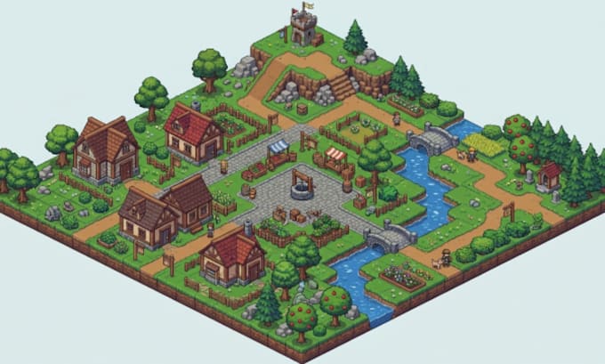 do isometric tileset isometric tilemap game map pixel map game assets game tiles