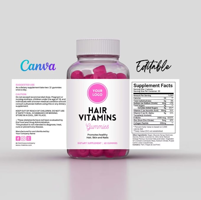 make premium supplement product bottle label design