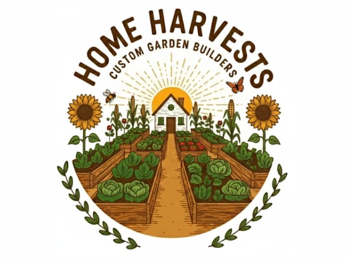 design a creative home harvest or organic farm logo