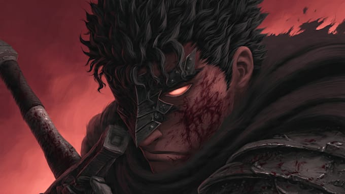 draw custom dark berserk style art in high quality