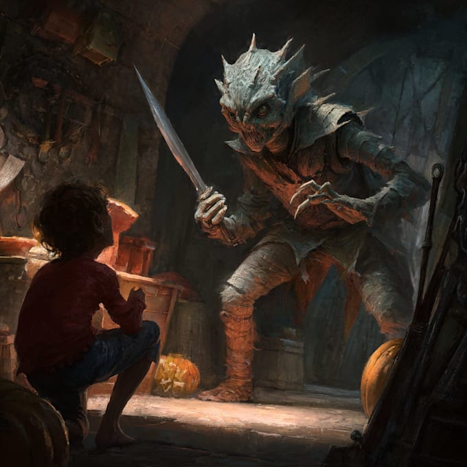 draw dark fantasy horror artwork