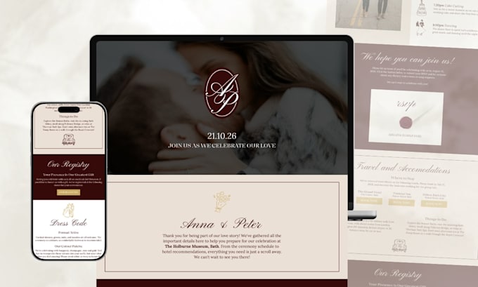 design a beautiful personalised canva wedding website