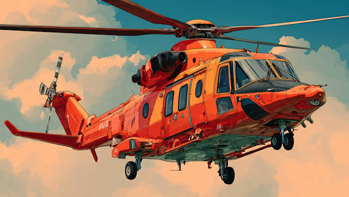 draw aircraft, helicopter, airplane into a vector
