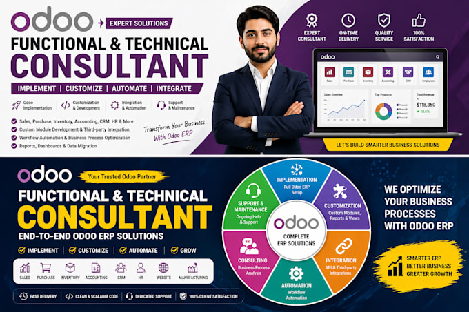 provide odoo erp implementation, customization and support