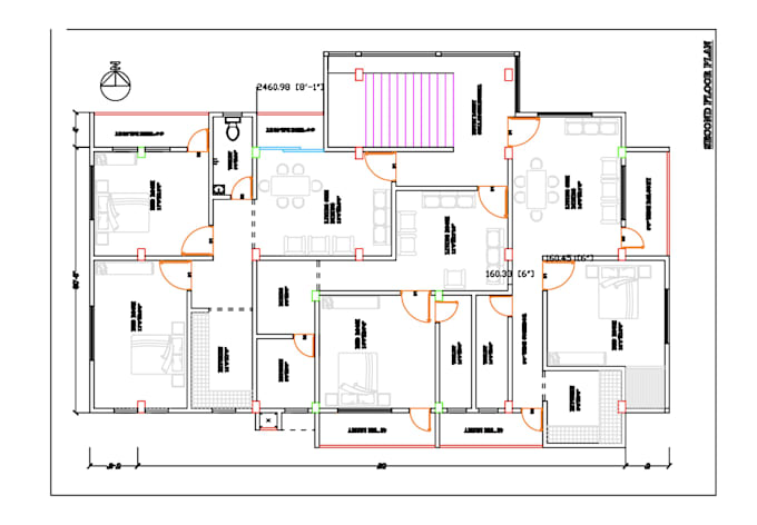 create 2d floor plans with vastu complaint placement and layout