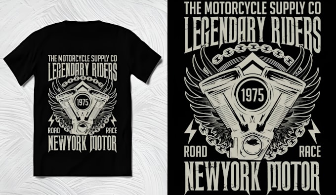 a cool motorcycle garage logo illustration design