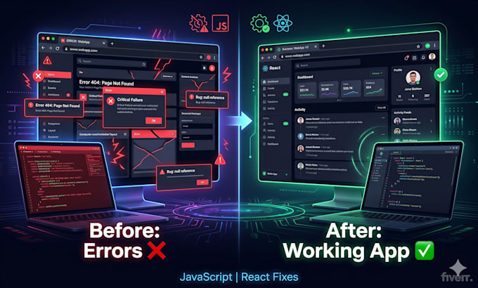 fix javascript bugs, react errors, and frontend issues fast