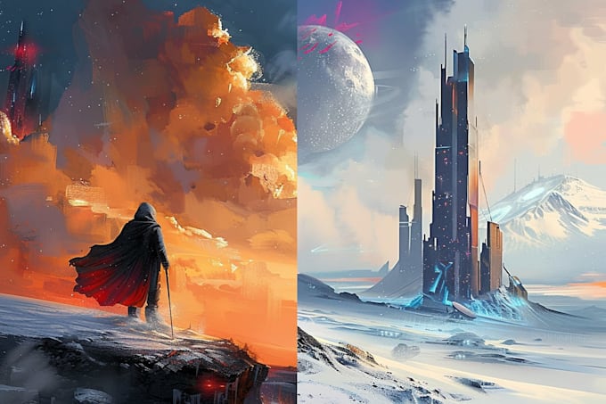 paint sci fi or fantasy concept art for you