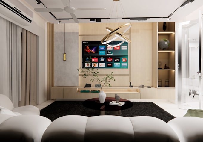 do interior design and realistic 3d rendering
