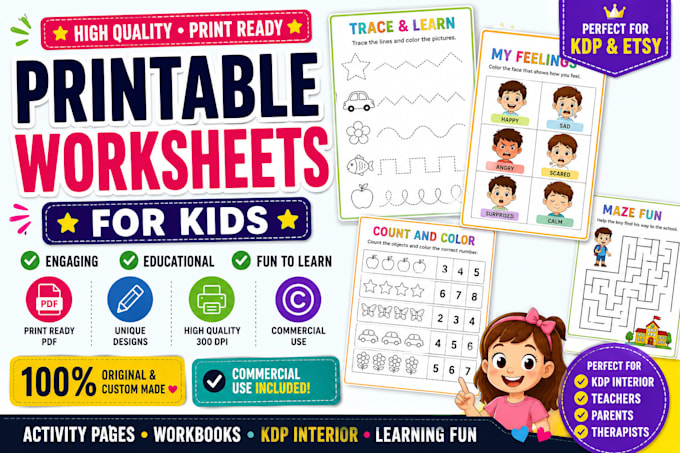 create kids activity worksheets bundle alphabet tracing coloring printables