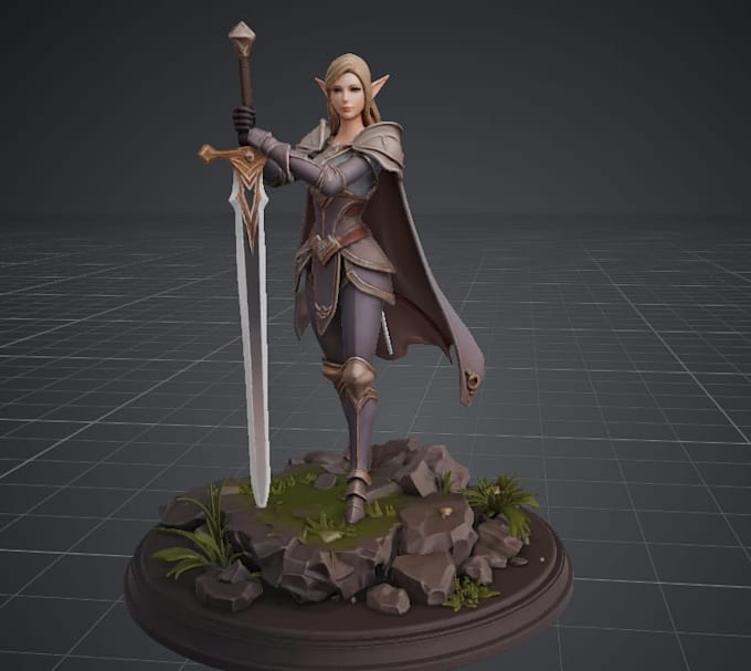 design a custom fantasy miniature for 3d print dnd, rpg