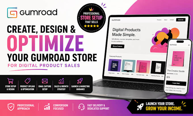 create design optimize your gumroad store for digital product sales