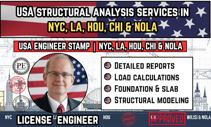 structural analysis design buildings bridges foundations, ny, la, hou, chi, no