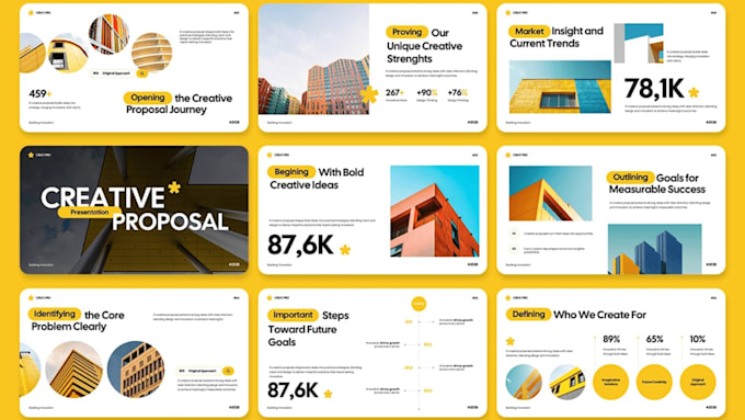 create client proposal powerpoint design, marketing presentation, sales slides