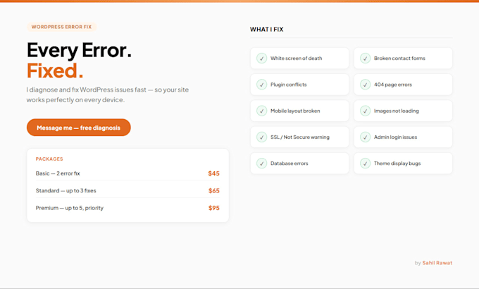 fix your wordpress website errors, bugs and issues