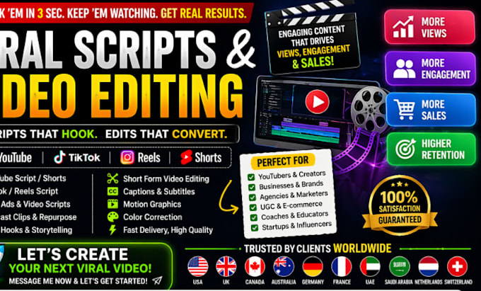 write viral short form video scripts with scroll stopping hooks