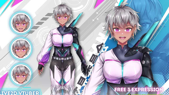 create chibi live2d vtuber model with rigging live2d anime art 2d vtuber model