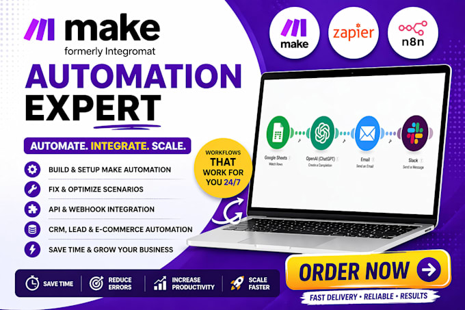 setup make com, make com automation, made com, make automation, make scenario