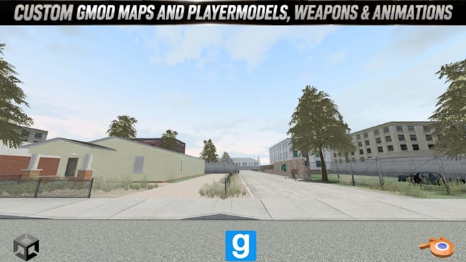 create a garrys mod aka gmod maps and gmod playermodel with unique weapon