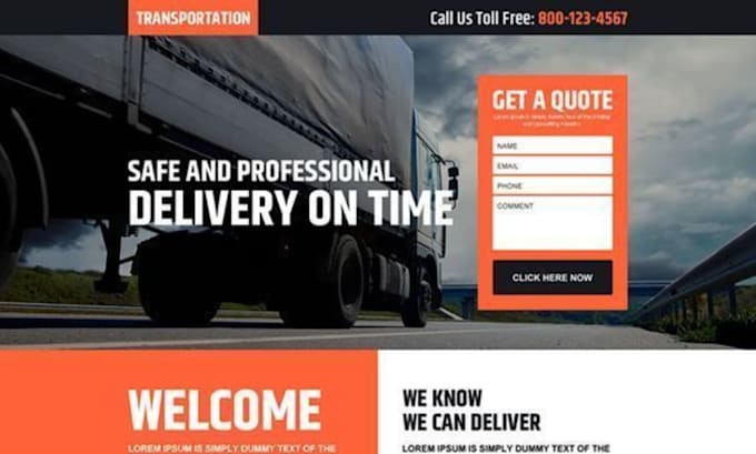 create logistics, cargo, trucking, dispatch, courier and moving company website