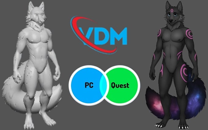create custom furry 3d avatar for vrchat vtuber with blender rigging