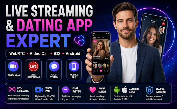 build a live streaming, dating mobile app using webrtc with video call features