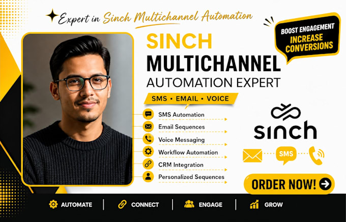 sinch sms email voice multi channel automation sequence personalization