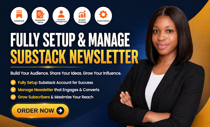 fully setup substack account manage substack newsletter substack website