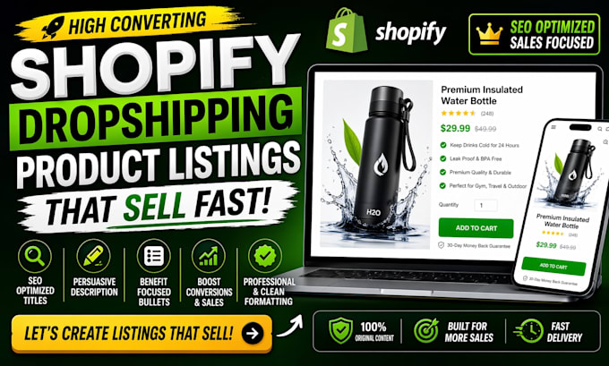 shopify product listing shopify product upload shopify SEO listing
