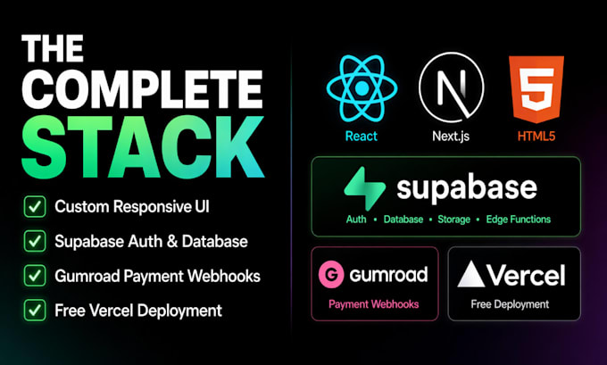 build microsaas website with supabase and gumroad webhook