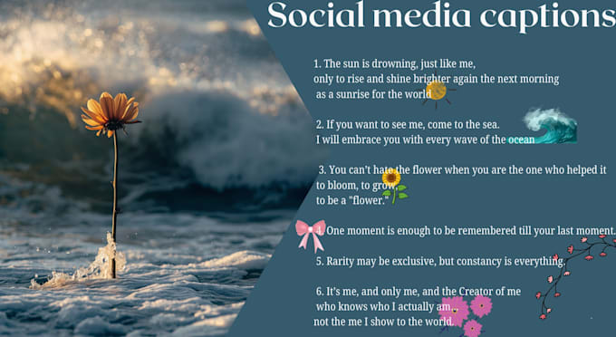 write creative story and engaging captions for you
