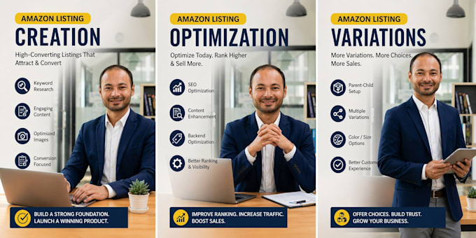 create amazon product listing and variation or fix  listing
