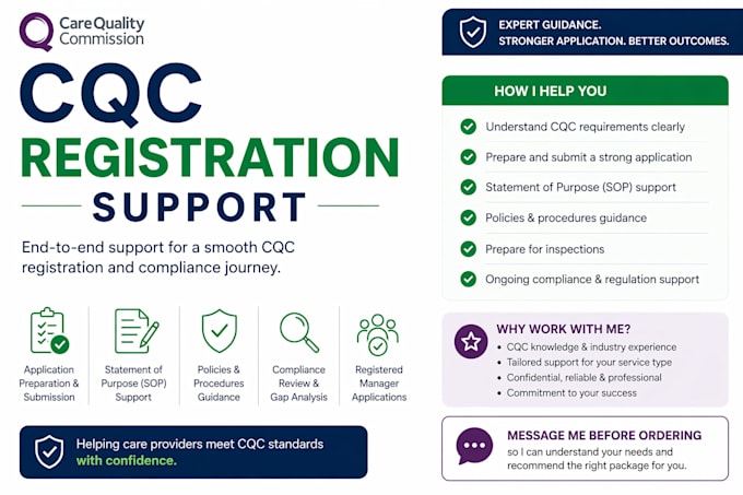 help you secure cqc registration with expert application and compliance support