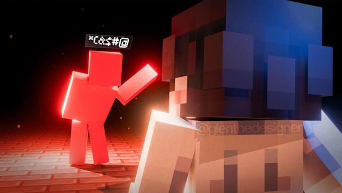create catchy minecraft youtube thumbnail with blender