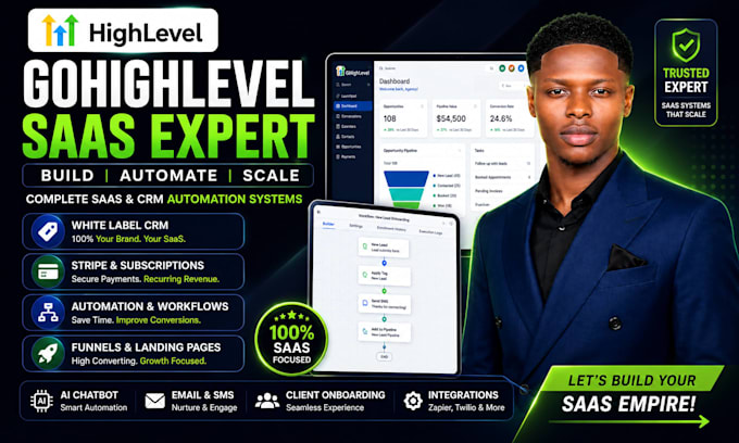 setup gohighlevel saas white label CRM automation and funnels