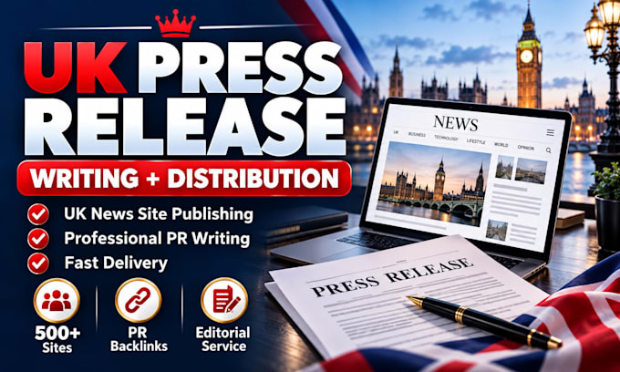 uk press release writing, distribution and publishing on UK news sites