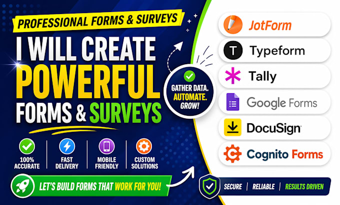create jotform, typeform, google forms, tally form docusign, cognito forms,