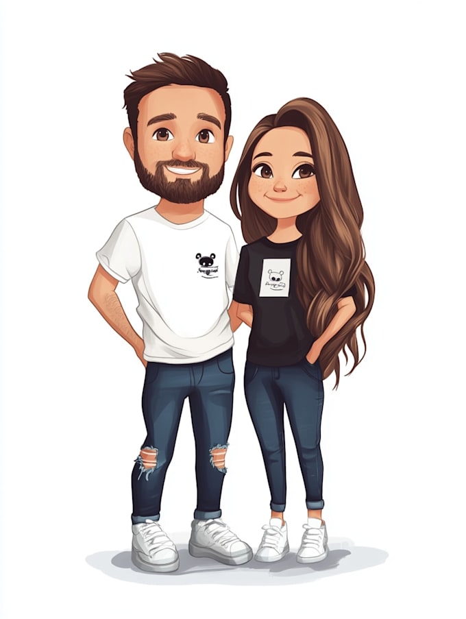 create professional caricatures for couples or wedding gift
