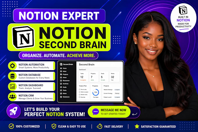 build your notion second brain notion crm adhd notion dashboard notion database