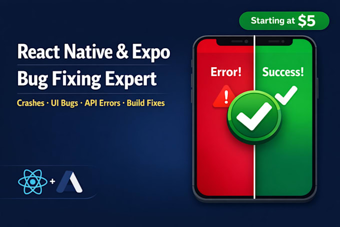 fix bugs in your react native or expo mobile app fast
