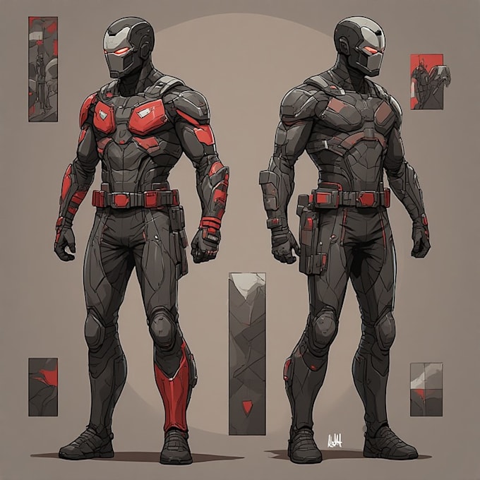 create scifi, fantasy, superhero character design