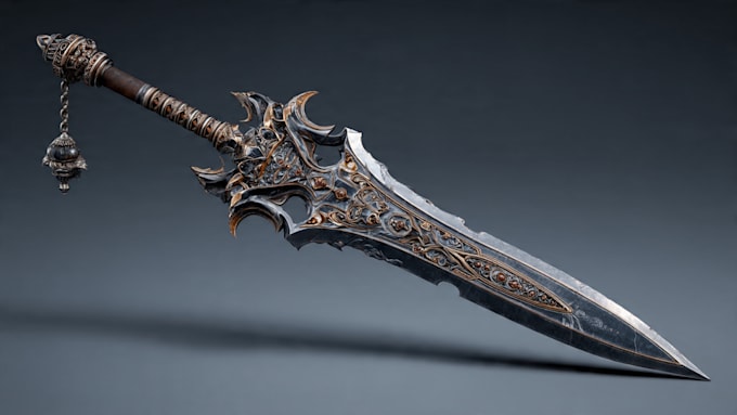 high quality weapon concept art for gaming and more