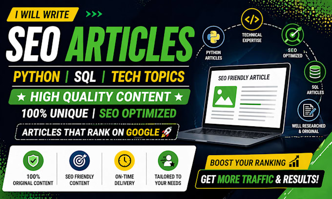 write SEO optimized tech blogs on python, sql and software testing